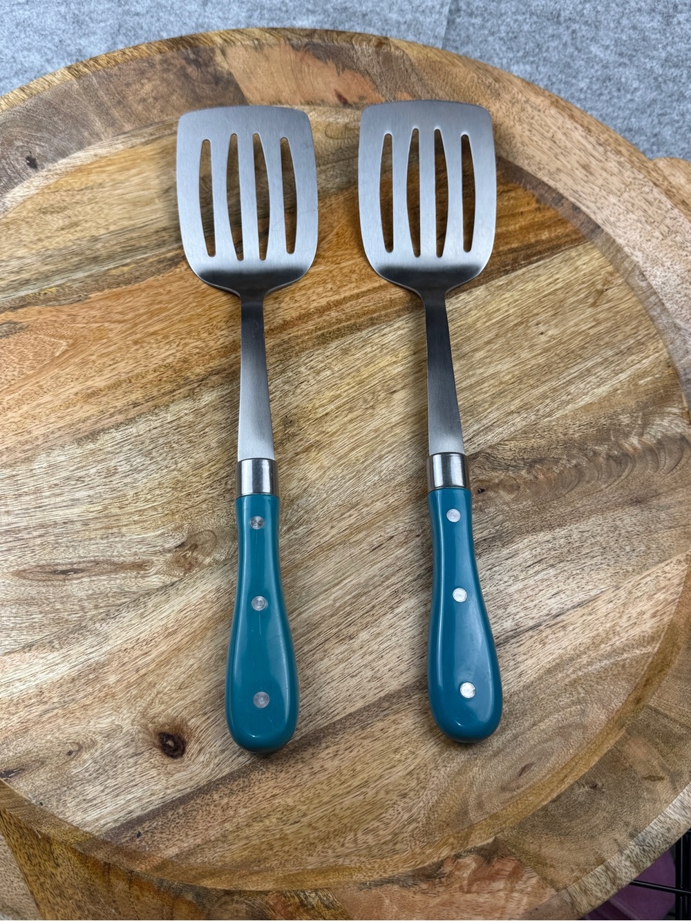 Pioneer Woman Teal Spatula Set Farmhouse Kitchen Turners